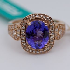 New Effy 14k Rose Gold Tanzanite And Diamond Ring